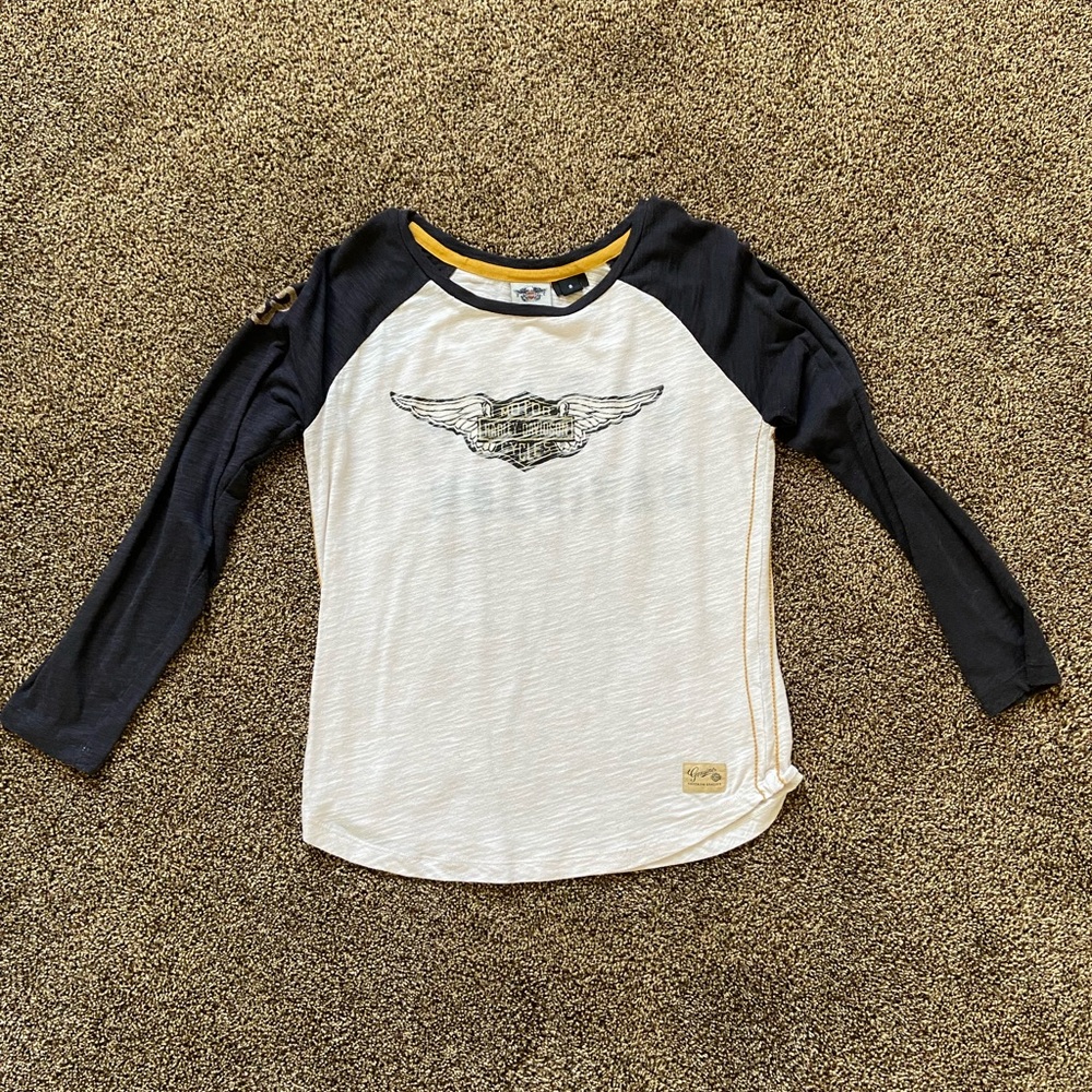 Harley Davidson 3/4 Sleeve Top Small